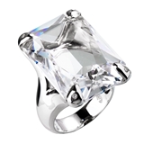 Strieborný prsteň s krištálmi Swarovski biely 35804.1