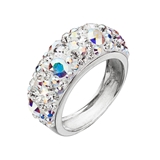 Strieborný prsteň s krištálmi Swarovski ab efekt 35031.2