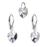 Sada šperkov s krištáľmi Swarovski náušnice a prívesok biele srdcia 39003.1