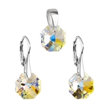 Sada šperkov s krištáľmi Swarovski náušnice a prívesok AB efekt okrúhle 39055.2