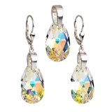 Sada šperkov s krištáľmi Swarovski náušnice a prívesok AB efekt slza 39049.2