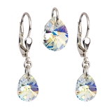 Sada šperkov s krištáľmi Swarovski náušnice a prívesok AB efekt slza 39083.2