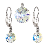 Sada šperkov s krištáľmi Swarovski náušnice a prívesok AB efekt okrúhle 39090.2