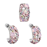 Sada šperkov s krištáľmi Swarovski náušnice a prívesok ružový obdĺžnik 39116.3