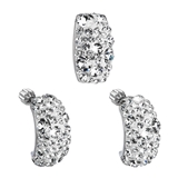 Sada šperkov s krištáľmi Swarovski náušnice a prívesok biely obdĺžnik 39116.1