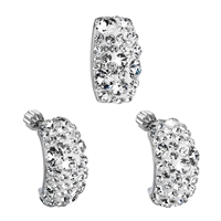 Sada šperkov s krištáľmi Swarovski náušnice a prívesok biely obdĺžnik 39116.1