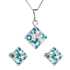 Sada šperkov s krištáľmi Swarovski náušnice, retiazka a prívesok modrý kosoštvorec39126.3 turquoise