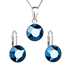 Sada šperkov s krištáľmi Swarovski náušnice, retiazka a prívesok modré okrúhle 39140.5 metalic blue