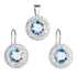Sada šperkov s krištáľmi Swarovski náušnice a prívesok modré okrúhle 39107.3 light sapphire shimmer