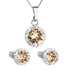 Sada šperkov s krištálmi Swarovski náušnice, retiazka a prívesok hnedé oranžové okrúhle 39352.3 light colorado topaz
