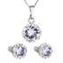 Sada šperkov s krištálmi Swarovski náušnice, retiazka a prívesok fialové okrúhle 39352.3 violet