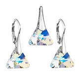 Sada šperkov s krištálmi Swarovski náušnice a prívesok ab efekt trojuholník 39174.2