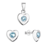 Sada šperkov s kryštálmi Swarovski náušnice a prívesok modré srdce 39176.3