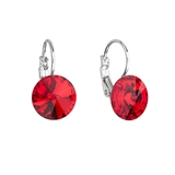 Náušnice bižutéria so Swarovski krištáľmi červené okrúhle 51002.3