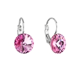 Náušnice bižutéria so Swarovski krištáľmi ružové okrúhle 51002.3 rose