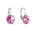 Náušnice bižutéria so Swarovski krištáľmi ružové okrúhle 51002.3 rose