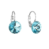 Náušnice bižutéria so Swarovski krištáľmi modré okrúhle 51002.3 turquoise