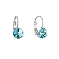 Náušnice bižutéria so Swarovski krištáľmi modré okrúhle 51031.3 turquoise