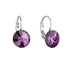 Náušnice bižutéria so Swarovski krištáľmi fialové okrúhle 51002.3 amethyst