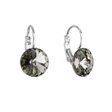 Náušnice bižutéria so Swarovski krištáľmi šedé okrúhle 51002.3