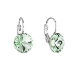 Náušnice bižutéria so Swarovski krištáľmi zelené okrúhle 51002.3