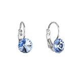 Náušnice bižutéria so Swarovski krištáľmi modré okrúhle 51031.3 sapphire