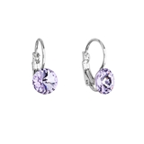 Náušnice bižutéria so Swarovski krištáľmi fialové okrúhle 51031.3 violet