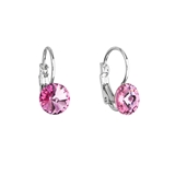 Náušnice bižutéria se Swarovski krištáľmi ružové okrúhle 51031.3 rose