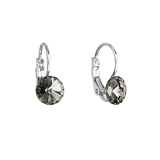 Náušnice bižutéria so Swarovski krištáľmi šedé okrúhle 51031.3