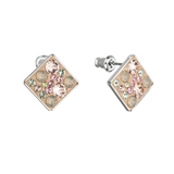 Náušnice bižutéria so Swarovski krištáľmi oranžové kosoštvorec 51032.3