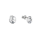 Náušnice bižutéria so Swarovski krištáľmi biele okrúhle 51037.1