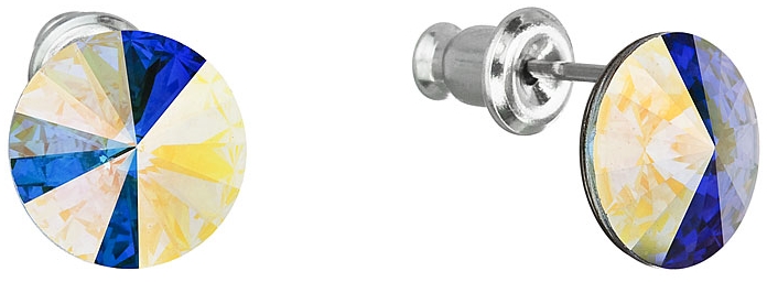 Náušnice bižutéria so Swarovski krištáľmi biele okrúhle 51037.1 AB