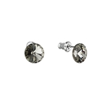 Náušnice bižutéria so Swarovski krištáľmi šedé okrúhle 51037.3