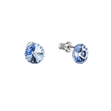 Náušnice bižutéria so Swarovski krištáľmi modré okrúhle 51037.3 sapphire