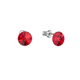 Náušnice bižutéria so Swarovski krištáľmi červené okrúhle 51037.3