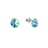 Náušnice bižutéria so Swarovski krištáľmi modré okrúhle 51037.3 turquoise
