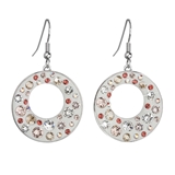 Náušnice bižutéria so Swarovski krištáľmi sivé okrúhle 51040.3