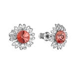 Náušnice bižutéria so Swarovski krištáľmi oranžový kvietok 51042.3 padparadcha