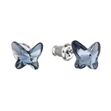 Náušnice bižutéria so Swarovski krištáľmi modrý motýľ 51048.3