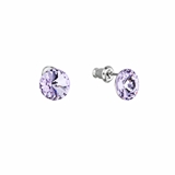Náušnice bižutéria s Preciosa krištálmi fialové okrúhle 51037.3 violet