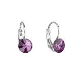 Náušnice bižutéria s Preciosa krištálmi fialové okrúhle 51031.3 amethyst