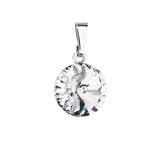 Prívesok bižutéria so Swarovski krištáľmi biely okrúhly 54001.1