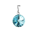 Prívesok bižutéria so Swarovski krištáľmi modrý okrúhly 54001.3 light turquoise