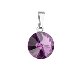 Prívesok bižutéria so Swarovski krištáľmi fialový okrúhly 54001.3 amethyst