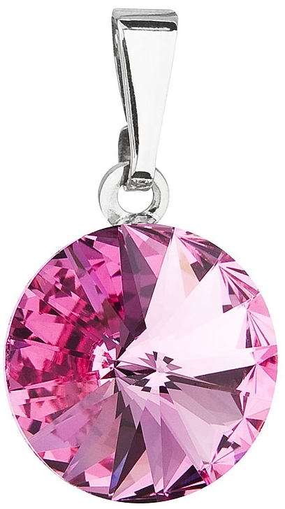 Prívesok bižutéria so Swarovski krištáľmi ružový okrúhly 54001.3 rose