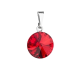 Prívesok bižutéria so Swarovski krištáľmi červený okrúhly 54001.3