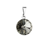Prívesok bižutéria so Swarovski krištáľmi šedý okrúhly 54001.3
