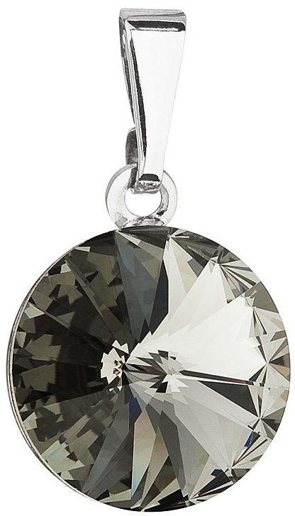 Prívesok bižutéria so Swarovski krištáľmi šedý okrúhly 54001.3
