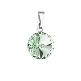 Prívesok bižutéria so Swarovski krištáľmi zelený okrúhly 54001.3