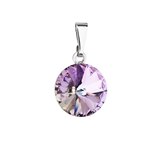 Prívesok bižutéria so Swarovski krištáľmi fialový okrúhly 54001.5